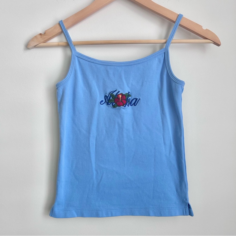 Embroidered Floral Aloha 🌺 Baby Tee Tank Top